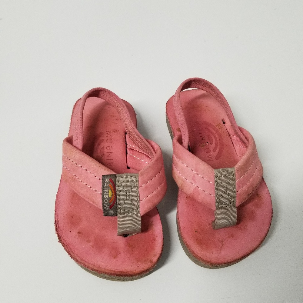 Tiny girls rainbow leather sandal